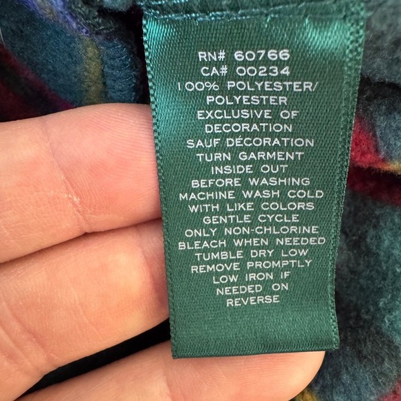 Lauren Ralph Lauren Tartan Plaid Fleece Nightdress Long Sleeve Crest Logo Pocket - Picture 8 of 14